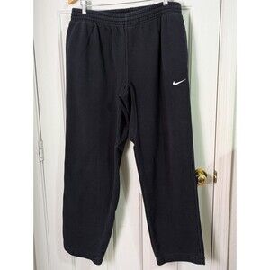 Nike Pull On Sweatpants Mens XL Black Drawstring Jogger Heavyweight Pockets Logo